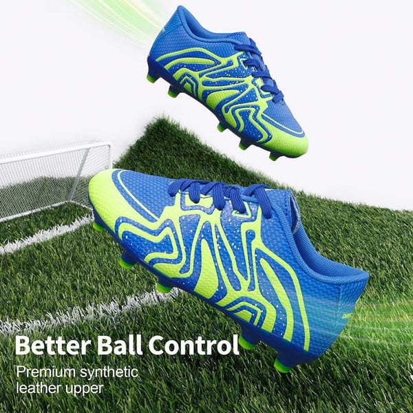 Boys & Girls Soccer Cleats - ROYAL LEMON GREEN SILVER - 3